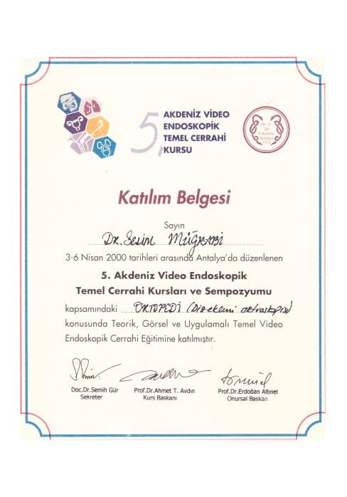 2000 5. Akdeniz Video Endoskopik Temel Cerrahi Kurslari ve Sempozyumu