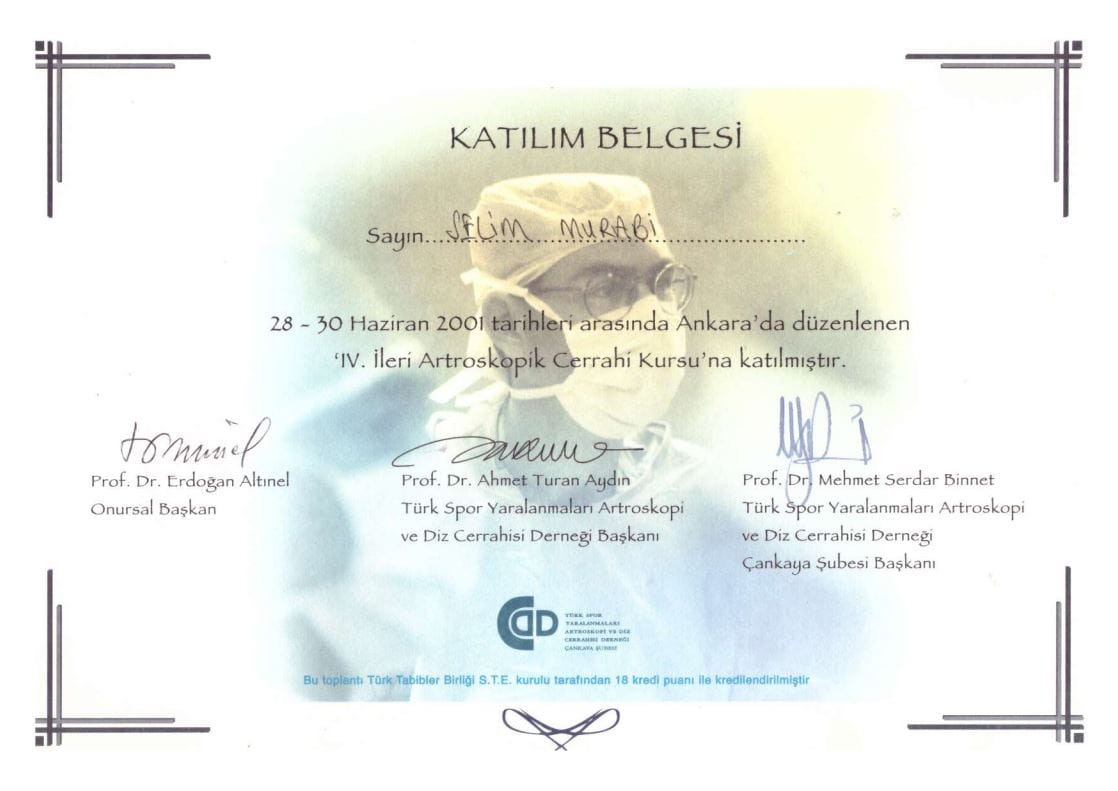 2001 4. Ileri Artroskopik Cerrahi Kursu