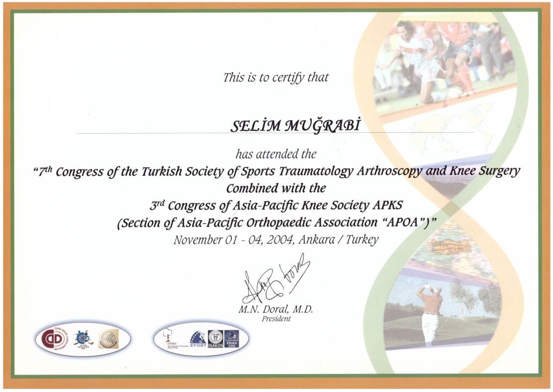 2004 7th Congress of the Turkish Society of Sports Traumatology Arthroscopy and Knee Surgery
