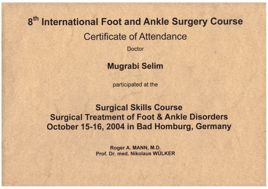2004 8th International Foot and Ankle Surgery Course