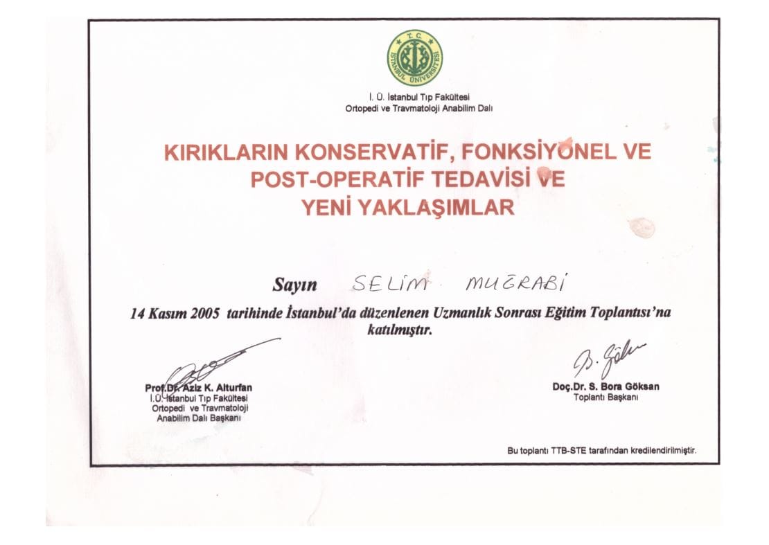 2005 Kiriklarin Konservatif Fonksiyonel ve Post Operatif Tedavisi ve Yeni Yaklasimlar