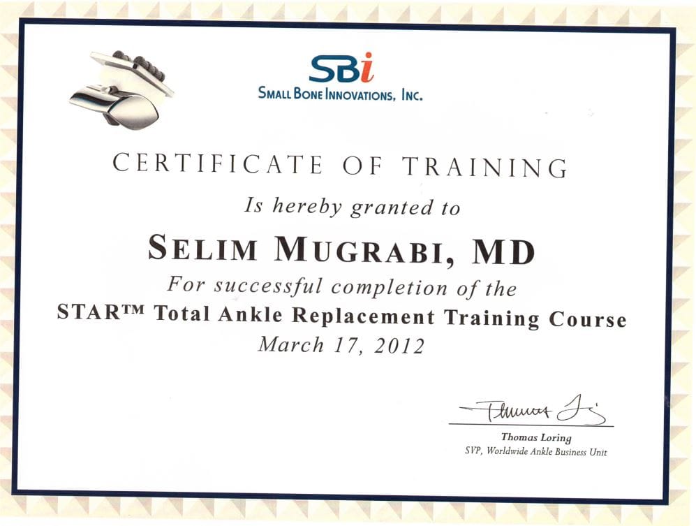 2012 STAR Total Ankle Replacement Training Course