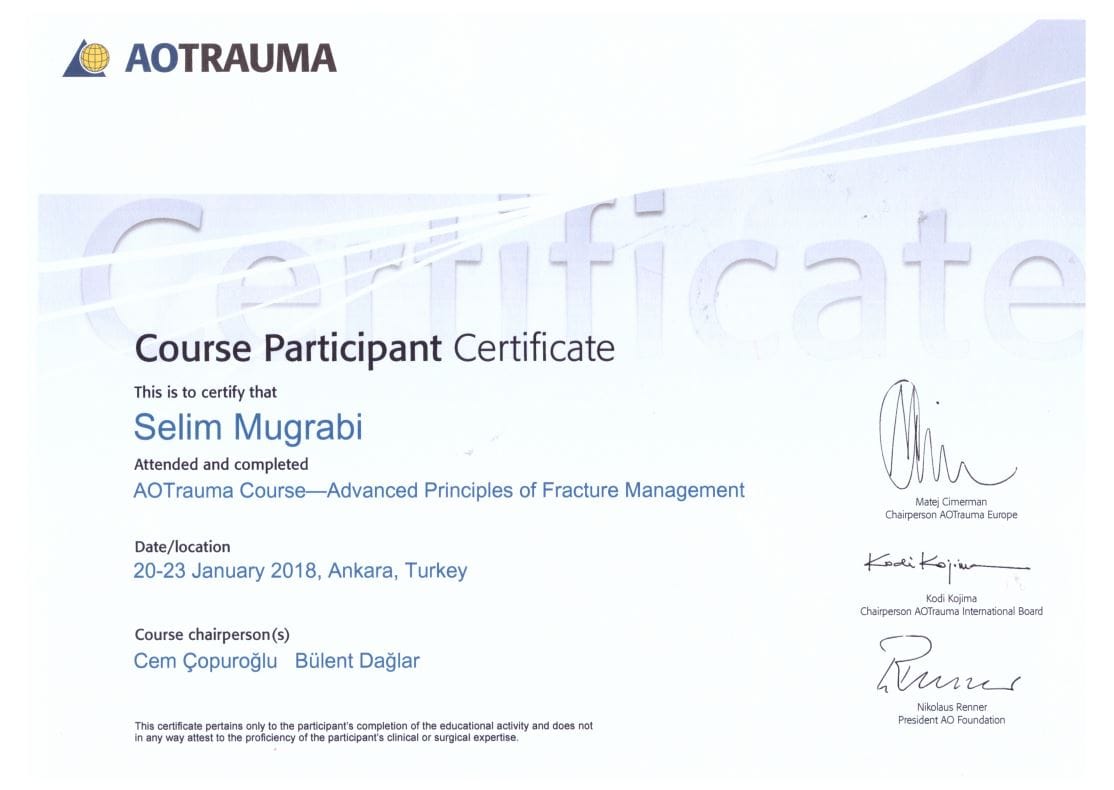 2018 AOTrauma Course Advanced Principles of Fracture Management