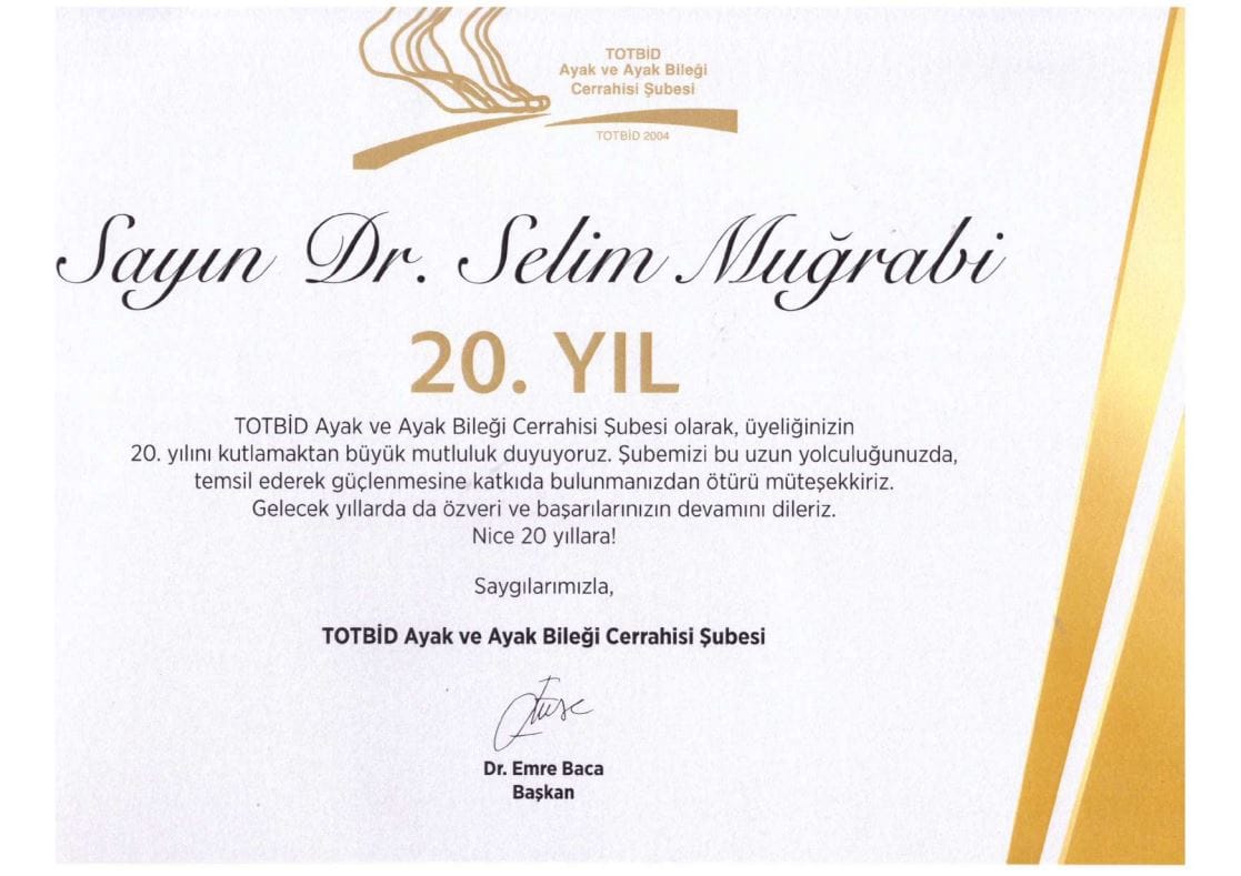 TOTBID AYAK BILEGI CERRAHISI 20.YIL